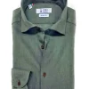 Camicia verdone militare cotone Lino made in Italy - dark green Linen Shirt
