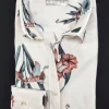 Camicione Donna Vestito cotone bianco  camicione fantasia floreale  made in italy dress shirt