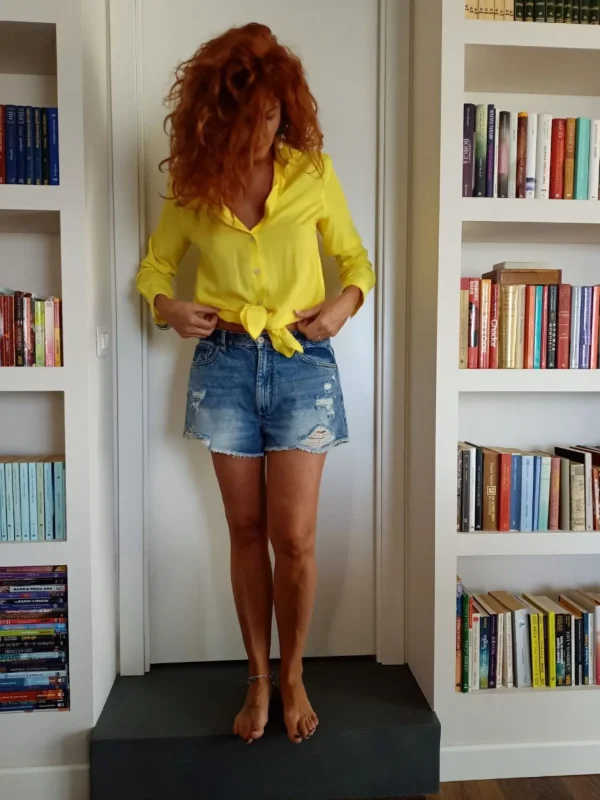 Camicione giallo camicia Donna gialla morbida viscosa  made in italy woman yellow soft shirt