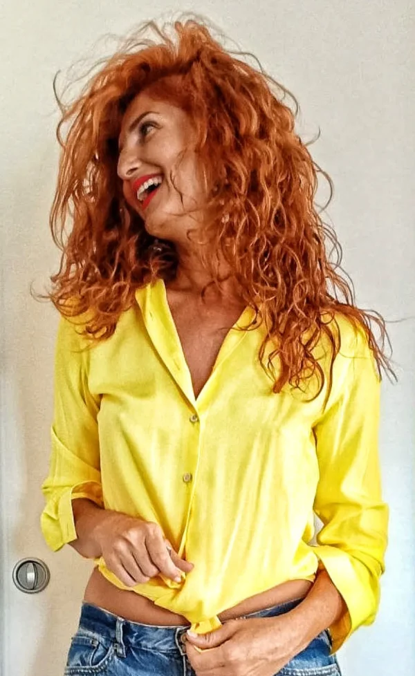 Camicione giallo camicia Donna gialla morbida viscosa  made in italy woman yellow soft shirt