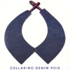 Colletto Donna fashion Design Denim Pois collarino cotone