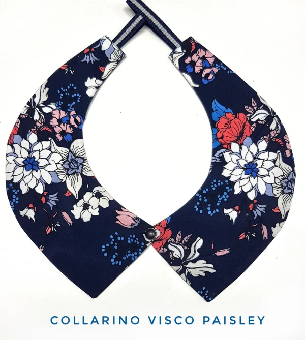Colletto Donna fashion Design Visco Paisley collarino cotone