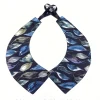 Colletto Donna fashion Design Foliage blu collarino cotone