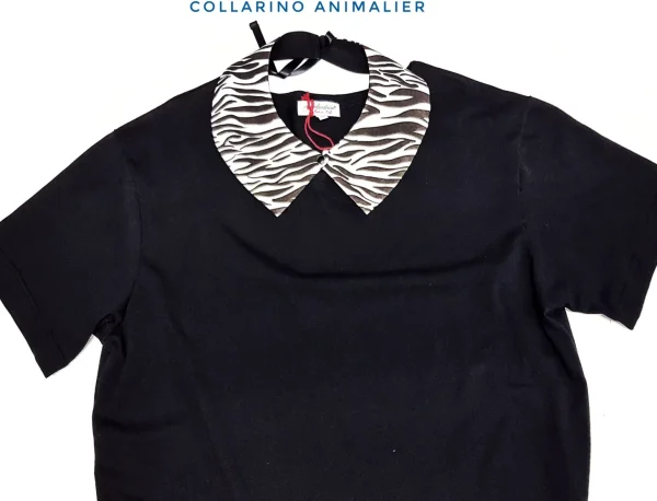 Colletto Donna fashion Design Animalier Safari Zebrato collarino 100% cotone