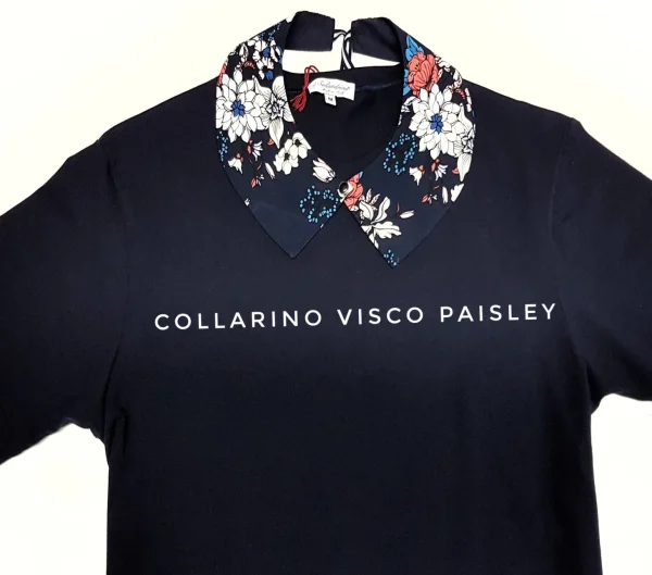 Colletto Donna fashion Design Visco Paisley collarino cotone