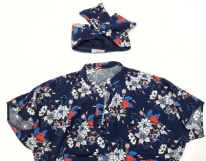 Copricostume Abito Camicia  Caftano donna fantasia viscosa navy paisley made in italy