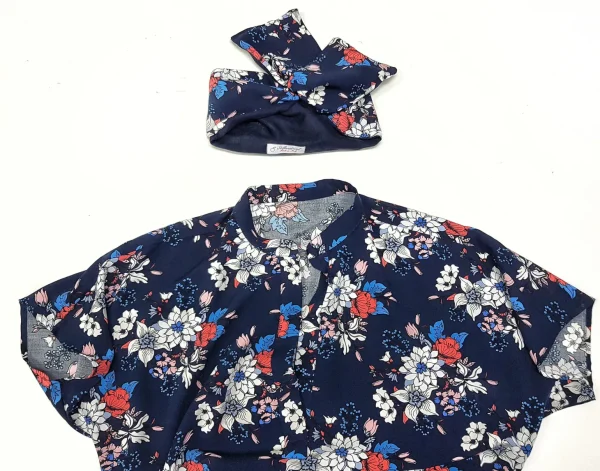 Copricostume Abito Camicia  Caftano donna fantasia viscosa navy paisley made in italy