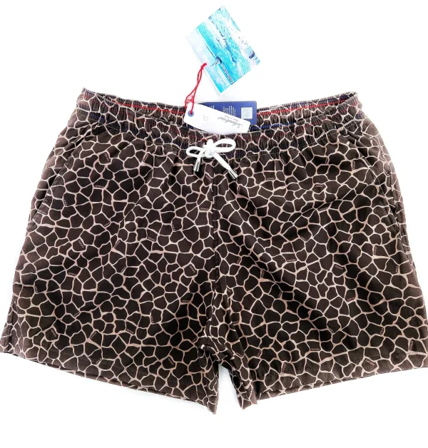 Costume da Bagno fantasia SAFARI slip interno  morbido tessuto asciugatura rapida Boxer mare uomo fantasia SAFARI con 2 tasche laterali Made in Italy
