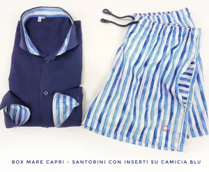 Costume da Bagno Fasciato abbinato a Camicia Blu con inserti BOX slip interno Made in Italy