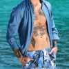 Costume da Bagno Havana  abbinato a Camicia Jeans con inserti BOX Made in Italy