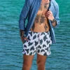 Costume da Bagno in cotone Tropical abbinato a Camicia Jeans con inserti BOX Made in Italy