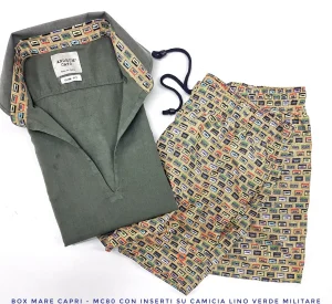 Costume da Bagno in morbido tessuto slip interno asciugatura rapida Boxer mare Uomo fantasia Musicassetta yellow con 2 tasche laterali Made in Italy