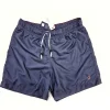 Costume da Bagno slip interno fantasia Blu con 2 tasche laterali Uomo Boxer mare tessuto leggero asciugatura rapida Made in Italy