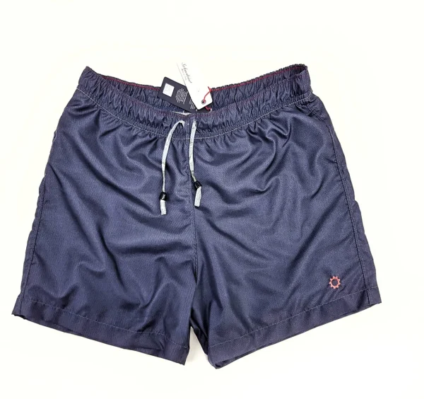 Costume da Bagno slip interno fantasia Blu con 2 tasche laterali Uomo Boxer mare tessuto leggero asciugatura rapida Made in Italy
