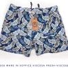 Costume da Bagno slip interno Boxer mare Uomo in Morbidissima Viscosa Fantasia Hawaii floreale blu 2 tasche laterali  Made in Italy