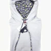 Felpa Bianca con Cappuccio Design Taormina made in Italy Fantasia 100% cotone - Unisex Sweatshirt White Hoodie