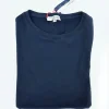 Felpa blu basic pari collo made in Italy Fantasia 100% cotone - Unisex Sweatshirt blue navy Hoodie