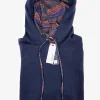 Felpa Blu con Cappuccio Design Barcellona made in Italy Fantasia 100% cotone -  Unisex Sweatshirt Blue Hoodie
