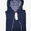 Felpa Blu con Cappuccio Design trifoglio made in Italy Fantasia 100% cotone -  Unisex Sweatshirt Blue Hoodie