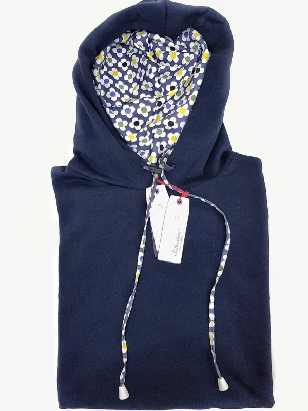Felpa Blu con Cappuccio Design Taormina made in Italy Fantasia  100% cotone -  UNISEX Sweatshirt Blue hoodie