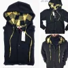 Felpa cardigan nera con Cappuccio check a quadri giallo nero puro cotone made in Italy Fantasia 100% cotone Unisex Sweatshirt blue Hoodie