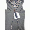 Felpa grigia con Cappuccio Design node marine made in Italy Fantasia  100% cotone -  Unisex Sweatshirt Grey Hoodie
