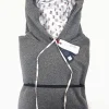 Felpa Grigia con Cappuccio Design REPORTER made in Italy Fantasia  100% cotone -  Unisex Sweatshirt grey Hoodie