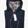 Felpa Nera con Cappuccio design POPART  made in Italy Fantasia 100% cotone  Unisex Sweatshirt black Hoodie