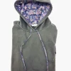 Felpa Verdone Militare con Cappuccio Design Paisley made in Italy Fantasia 100% cotone - Unisex Sweatshirt Dark Green Hoodie