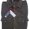 Giacca Overshirt Field Jacket marrone testa di moro Sahariana Safari militare 4 tasche gabardina 100% cotone Made in italy