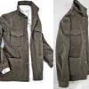 Giacca Overshirt Sahariana Safari kaki brown militare  4 tasche gabardina 100% cotone Made in italy