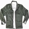 Giacca Sahariana Overshirt Safari verdone oliva  4 tasche gabardina 100% cotone Made in italy