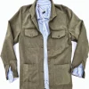 Giacca Sahariana Overshirt Safari verdone militare 4 tasche gabardina 100% cotone Made in italy