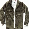 Giacca Sahariana verdone scuro kaki militare 4 tasche Overshirt Safari 100% cotone Made in italy