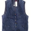 Gilet Panciotto Jeans Blue Denim in 100% Cotone Made in Italy