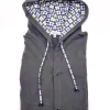 Maglia cardigan jersey verdone  con Cappuccio Design quadrifoglio made in Italy Fantasia  100% cotone - Sweatshirt hoodie