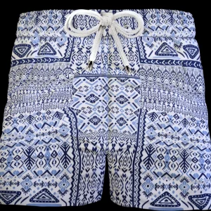 Pantaloncino in cotone Shorts Bermuda fantasia Geometrica 100% Cotone 2 tasche laterali Made in Italy