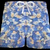 Pantaloncino in cotone Shorts Bermuda fantasia Hawaii Blue 100% Cotone 2 tasche laterali Made in Italy