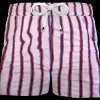 Pantaloncino in cotone Shorts Bermuda fantasia Rigato Rosa Fasciato Rosso 100% Cotone 2 tasche laterali Made in Italy