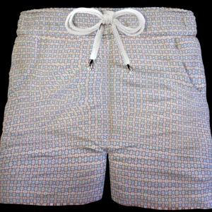 Pantaloncino in cotone Shorts Bermuda Micro Fantasia Arancio 100% Cotone 2 tasche laterali Made in Italy