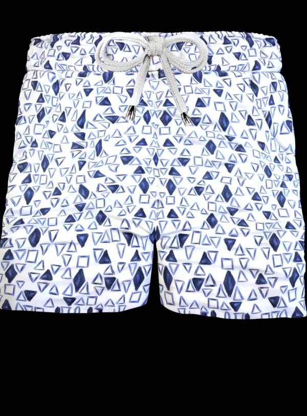 Pantaloncino in cotone Shorts Bermuda fantasia Geometrica 100% Cotone 2 tasche laterali Made in Italy