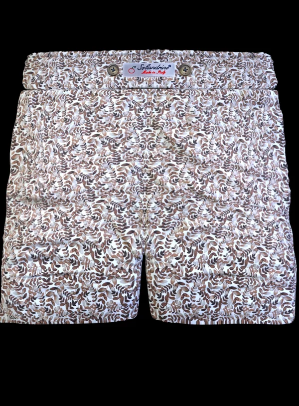 Pantaloncino in cotone Shorts Bermuda fantasia flower 100% Cotone 2 tasche laterali Made in Italy