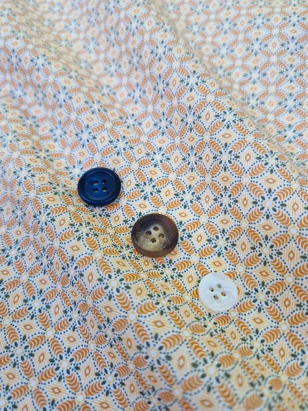 Pantaloncino in cotone Shorts Bermuda Micro Fantasia Arancio 100% Cotone 2 tasche laterali Made in Italy