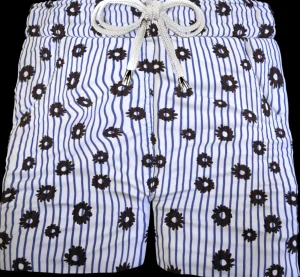 Pantaloncino Shorts Bermuda Micro Fantasia Rigata 100% Cotone 2 tasche laterali Made in Italy