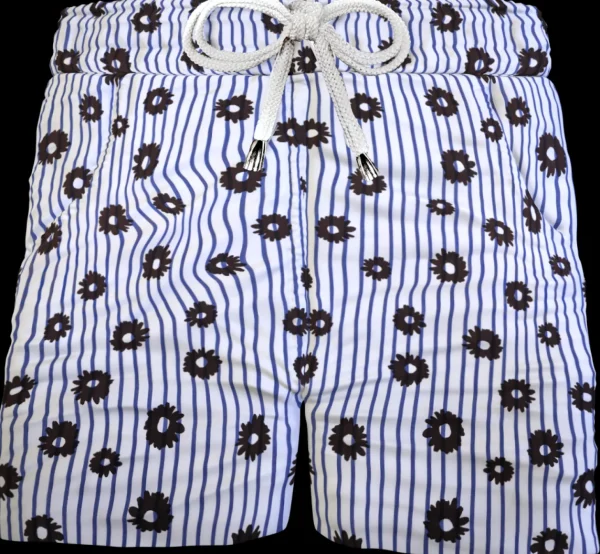 Pantaloncino Shorts Bermuda Micro Fantasia Rigata 100% Cotone 2 tasche laterali Made in Italy