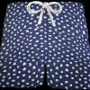 Pantaloncino  Shorts Bermuda Fantasia Blu 100% Cotone Lino 2 tasche laterali Made in Italy