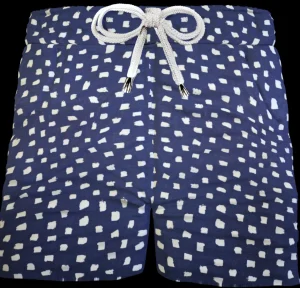 Pantaloncino  Shorts Bermuda Fantasia Blu 100% Cotone Lino 2 tasche laterali Made in Italy