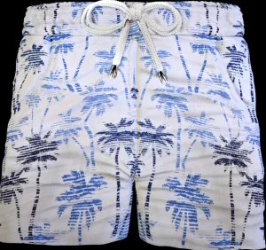 Pantaloncino Shorts Bermuda Fantasia Palme 100% cotone 2 tasche laterali Made in Italy