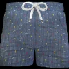 Pantaloncino Shorts Bermuda fantasia piuma 100% Cotone 2 tasche laterali Made in Italy