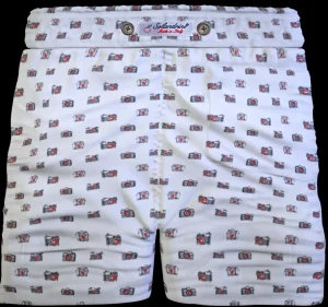 Pantaloncino Shorts Bermuda Fantasia Camera Retro 100% cotone 2 tasche laterali Made in Italy